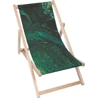 Dreamroots Liegestuhl klappbar Holz, Buchenholz bis zu 130 kg, Sonnenliege klappbar mit 3-stufiger Neigungsregulierung der Rückenlehne, Green Lava
