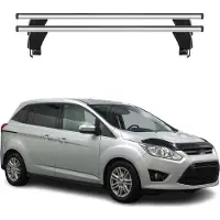 Omac Menabo Dachträger Grundtäger für Ford C-Max 2010-2019 50kg Alu Silber 2 tlg