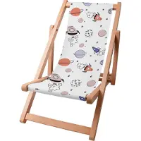 Dreamroots Kinder Liegestuhl klappbar Holz bis zu 130 kg, Sonnenliege klappbar mit 3-stufiger Neigungsregulierung der Rückenlehne, Cartoon Galaxy