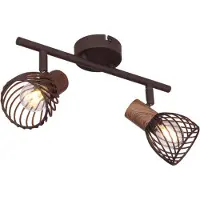Globo Deckenleuchte Wohnzimmer Deckenlampe Deckenstrahler Holz Optik 54817-2