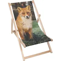 Dreamroots Liegestuhl klappbar Holz, Buchenholz bis zu 130 kg, Sonnenliege klappbar mit 3-stufiger Neigungsregulierung der Rückenlehne, Fox Life