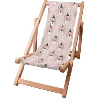 Dreamroots Kinder Liegestuhl klappbar Holz,bis zu 130 kg, Sonnenliege klappbar mit 3-stufiger Neigungsregulierung der Rückenlehne, Mr. Bear