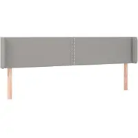 Syfax Kopfteil mit Ohren Hellgrau 203x16x78/88 cm Stoff