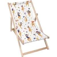Dreamroots Liegestuhl klappbar Holz bis zu 130 kg, Sonnenliege klappbar mit 3-stufiger Neigungsregulierung der Rückenlehne, Girls Body Positive