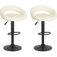 vidaXL "2026 MODERNE"2er Set Barhocker - Tresenhocker - Barstuhl - multifunktional& Moderne - Creme Samt - Barstühle klassischem Design CC8268981