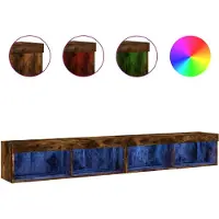 vidaXL TV-Schränke mit LED-Leuchten 2 Stk. Räuchereiche 100x30x30 cm
