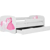 Kocot Kids Kinderbett Babydreams Prinzessin und Pferd 160x80 cm mit Matratze in weiß