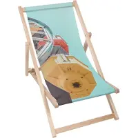 Dreamroots Liegestuhl klappbar Holz, Buchenholz bis zu 130 kg, Sonnenliege klappbar mit 3-stufiger Neigungsregulierung der Rückenlehne, Luna Park