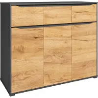 Vicco Kommode Ruben Goldkraft Eiche 48 x 101.6 cm mit Schubladen, Model 41623