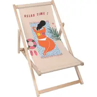 Dreamroots Liegestuhl klappbar Holz, Buchenholz bis zu 130 kg, Sonnenliege klappbar mit 3-stufiger Neigungsregulierung der Rückenlehne, Relax Time