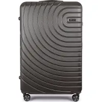 Solier Hartschalen Reisegepäck Koffer Reisekoffer mit 4 Rollen Rollkoffer mit Zahlenschloss Hardcase Flugkoffer Reisetrolley 56L dunkelgrau