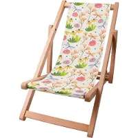 Dreamroots Kinder Liegestuhl klappbar Holz, bis zu 130 kg, Sonnenliege klappbar mit 3-stufiger Neigungsregulierung der Rückenlehne, Garden Happiness