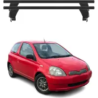 Menabo Dachträger Grundtäger für Toyota Yaris 1999-2005 50kg Alu Schwarz 2 tlg