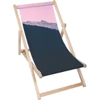 Dreamroots Liegestuhl klappbar Holz, Buchenholz bis zu 130 kg, Sonnenliege klappbar mit 3-stufiger Neigungsregulierung der Rückenlehne, Pink Peak