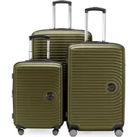 Hauptstadtkoffer - Mitte - Koffer-Set 3 Trolley Hartschale, TSA, XXL Erweiterung, 4 Rollen (S, M & L),Avocado