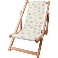 Dreamroots Kinder Liegestuhl klappbar Holz,bis zu 130 kg, Sonnenliege klappbar mit 3-stufiger Neigungsregulierung der Rückenlehne, Pastel Spots