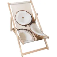 Dreamroots Liegestuhl klappbar Holz, Buchenholz bis zu 130 kg, Sonnenliege klappbar mit 3-stufiger Neigungsregulierung der Rückenlehne, Fresh Coconut