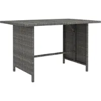 Syfax Garten-Esstisch Grau 110x70x65 cm Poly Rattan