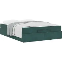 Syfax Bettgestell mit Matratze 2 pcs Grün Samt