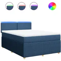 Syfax Boxspringbett mit Matratze Blau 160x200 cm Stoff