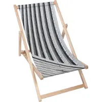 Dreamroots Liegestuhl klappbar Holz bis zu 130 kg, Sonnenliege klappbar mit 3-stufiger Neigungsregulierung der Rückenlehne, Architectural Composition