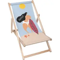 Dreamroots Liegestuhl klappbar Holz, Buchenholz bis zu 130 kg, Sonnenliege klappbar mit 3-stufiger Neigungsregulierung der Rückenlehne, Summer Vibe