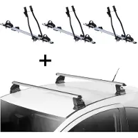 VDP 3x Fahrradträger SAGITTAR + Dachträger EVO ALU kompatibel mit für Mazda 2 (DE) 3-5 Türer 2007-2015