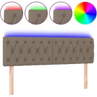 Syfax LED Kopfteil Taupe 160x7x78/88 cm Stoff