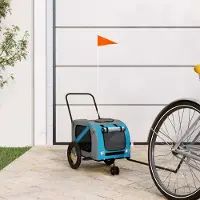 vidaXL Cloris Designermöbel Fahrradanhänger Hunde Blau und Schwarz Oxford-Gewebe & Eisen 2024 Neu