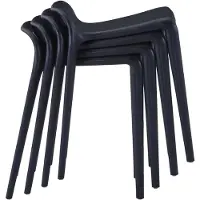 vidaXL "2026 MODERNE" Stapelbare Hocker 4er-set - multifunktional& Moderne - Schwarz Kunststoff - Barstühle klassischem Design CC4516177