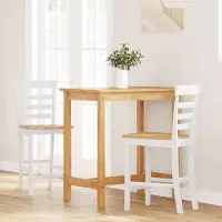 vidaXL "Winterschlussverkauf "Barhocker 2er Set - CLORIS - Barstuhl - Optimal Komfort, Weiß Massivholz Gummibaum - 41 x 49 x 96 cm - NeuMöbel7609534