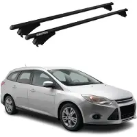 Menabo Dachgepäckträger, Querstange, für Ford Focus III SW, Baujahr 2011-2018, Farbe: Schwarz
