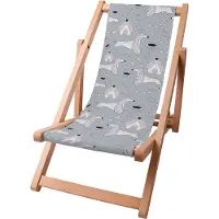 Dreamroots Kinder Liegestuhl klappbar Holz, bis zu 130 kg, Sonnenliege klappbar mit 3-stufiger Neigungsregulierung der Rückenlehne, Dachshund Dog