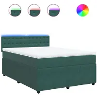 Syfax Boxspringbett mit Matratze Dunkelgrün 140x200 cm Samt