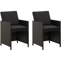vidaXL Gartenstühle mit Kissen 2 Stk. Poly Rattan Schwarz , Gartenstühle Design 2024