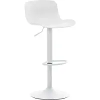 DELUKE Barhocker höhenverstellbar Weiß KUSI - Kunststoff, 81-102x44x45cm | Barhocker mit Lehne Tresenhocker Barstuhl Küchenhocker Thekenhocker hoher Stuhl