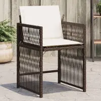 vidaXL Möbel Gartenstühle mit Kissen 4 Stk. Braun Poly Rattan - Gartenstühle 365037