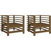 vidaXL Gartenstühle 2 Stk. Honigbraun Massivholz Kiefer