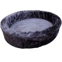 Nobby Plüschbett grau für Hunde, Durchmesser: 90 cm