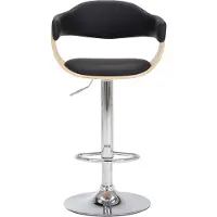 vidaXL "Winterschlussverkauf "Barhocker 2er Set - CLORIS - Barstuhl - Optimal Komfort, Schwarz Bugholz und Kunstleder - 53 x 48 x (88 - 109) cm - DEMöbel7623135