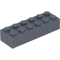 LEGO 2x6 Stein 2456 - 10 Stück Dunkles bläuliches Grau