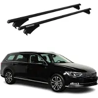 Menabo Dachträger Grundtäger für VW Passat B8 Variant 2014-2019 75kg Alu Schwarz
