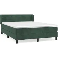 Syfax Boxspringbett mit Matratze Dunkelgrün 140x200 cm Samt
