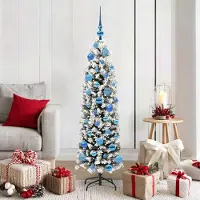 vidaXL "Schlussverkauf" Künstlicher Weihnachtsbaum(1 pc) - Kunstbaum/Tannenbaum - mit 150 LEDs mit Ständer Grün 150 cm C7317
