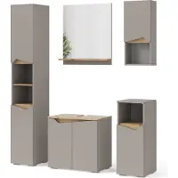 Vicco Badmöbel-Set Marelle Greige 5 Teile, Model 47700