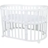 Waldin Oval 7-in-1 Bett mit Matratze Weiß