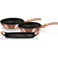 Berlinger Haus BH/1669, Frittierset, Roségold, Aluminium, Marmor, Gas, Halogen, Induktion, 22 cm
