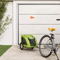 Prolenta Maison Exclusive - Fahrradanhänger Hunde Grün Oxford-Gewebe und Eisen