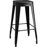 vidaXL "Winterschlussverkauf "1 Pcs Barhocker - CLORIS - Barstuhl - Optimal Komfort, Stapelbar 2 Stk. Schwarz Metall - 43 x 43 x 77 cm - NeuMöbel9225048