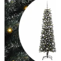 vidaXL "Schlussverkauf" Künstlicher Weihnachtsbaum(1 pc) - Kunstbaum/Tannenbaum - mit 150 LEDs mit Ständer Grün 150 cm C7491